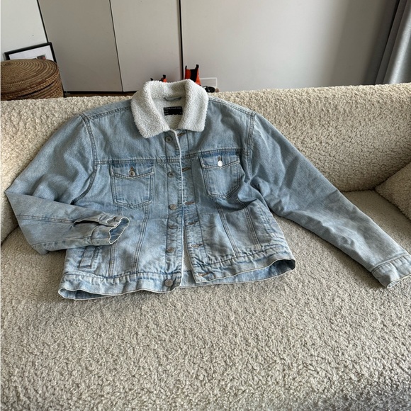 Frank and oak shearling jean jacket mens medium - Picture 1 of 5